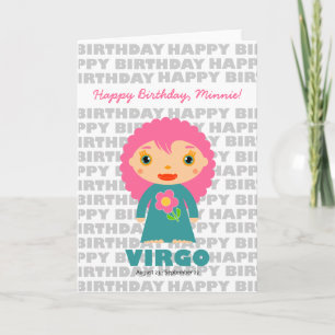 Virgo Zodiac Sign Birthday Card