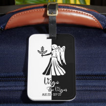 Virgo Zodiac Sign Black & White Luggage Tag