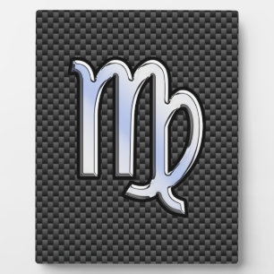 Virgo Zodiac Sign Charcoal Carbon Fibre Print Plaque
