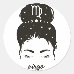 Virgo Zodiac Sign Classic Round Sticker