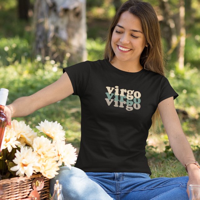 Virgo Zodiac Sign | Green & Brown Power Colour T-Shirt (Creator Uploaded)