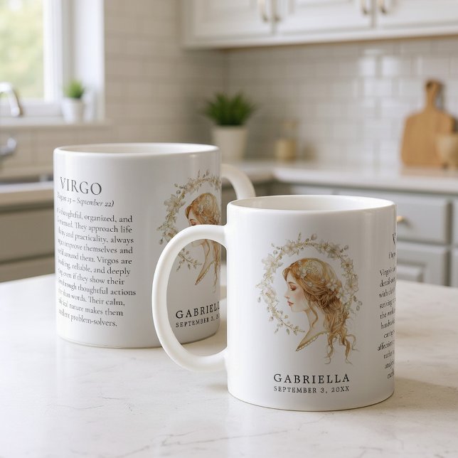 Virgo Zodiac Sign Horoscope Personalized Gift Coffee Mug (Creator Uploaded)