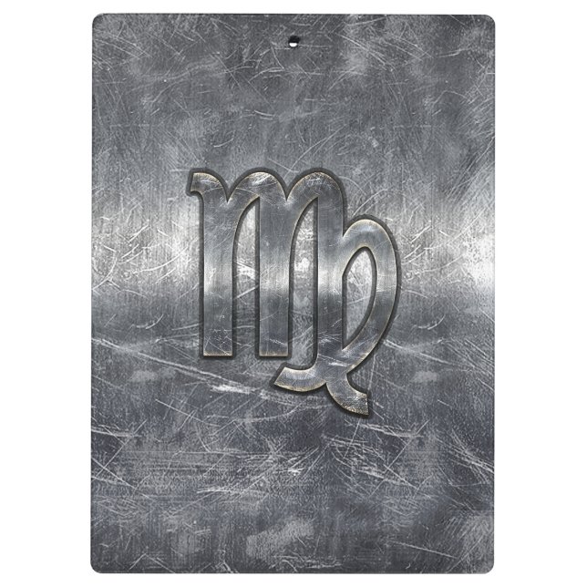 Virgo Zodiac Sign in Grunge Distressed Style Clipboard (Back)