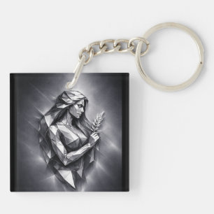 virgo zodiac sign key ring