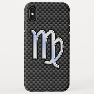 Virgo Zodiac Sign on Charcoal Black Carbon Fibre iPhone XS Max Case