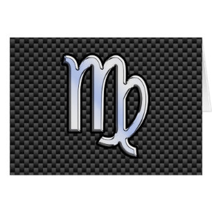 Virgo Zodiac Sign on Charcoal Carbon Fibre Style