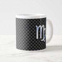 Virgo Zodiac Sign on Charcoal Carbon Fibre Style