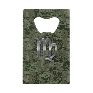 Virgo Zodiac Sign on Green Digital Camouflage