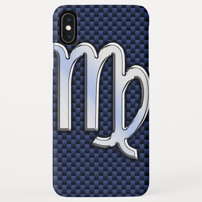 Virgo Zodiac Sign on Navy Blue Decor Case-Mate iPhone Case (Back)