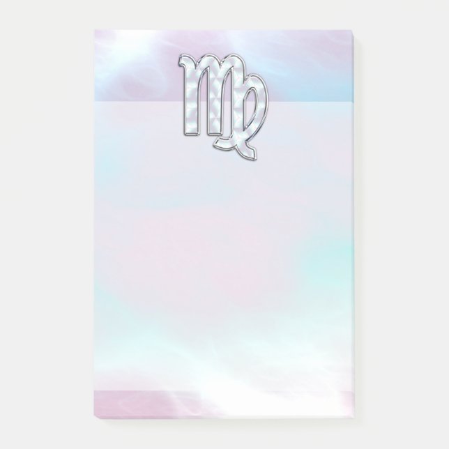 Virgo Zodiac Sign on Pastels Nacre Style Print Post-it Notes (Front)