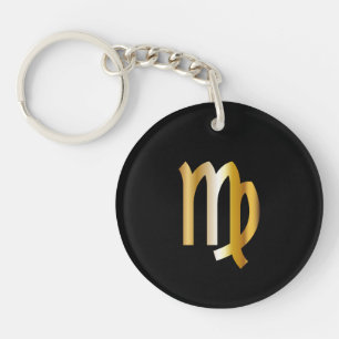 Virgo Zodiac Sign Round Acrylic Keychain