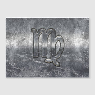 Virgo Zodiac Sign Silver Distressed Style