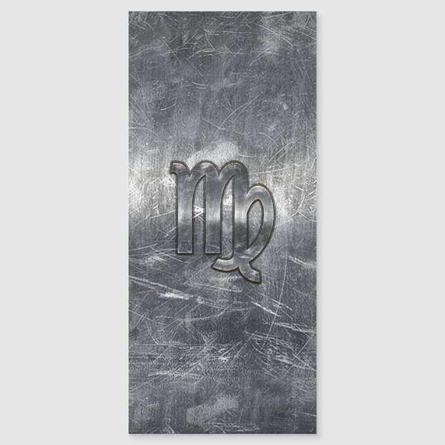 Virgo Zodiac Sign Silver Distressed Style (Front)