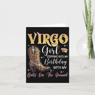 Virgo Zodiac Sign Stepping Into My Birthday Wester Card