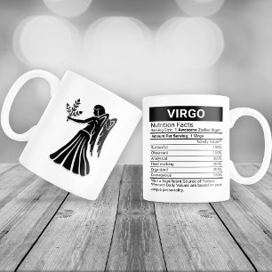 Virgo Zodiac Sign with Nutrition Facts, Large Coffee Mug