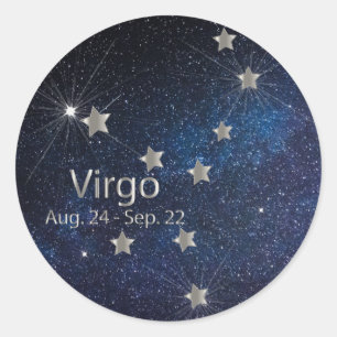 Virgo - Zodiac Star Sign Classic Round Sticker