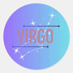 Virgo Zodiac Sticker Blue 