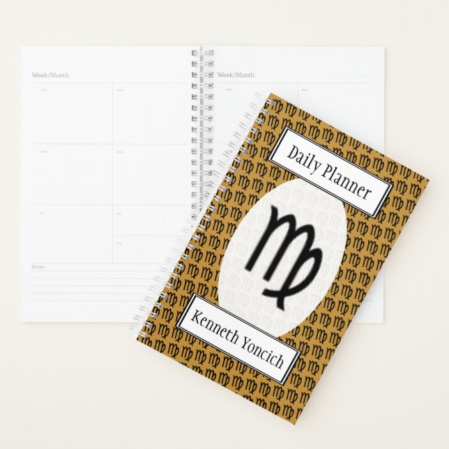 Virgo Zodiac Symbol Standard by Kenneth Yoncich Planner (Display)
