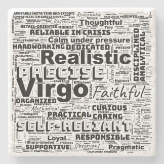 Virgo Zodiac Word Cloud Inspiration  Stone Coaster