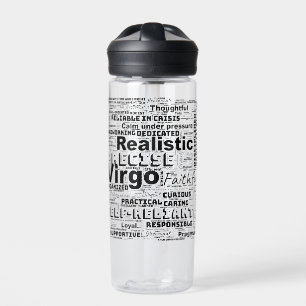 Virgo Zodiac Word Cloud Inspiration Water Bottle