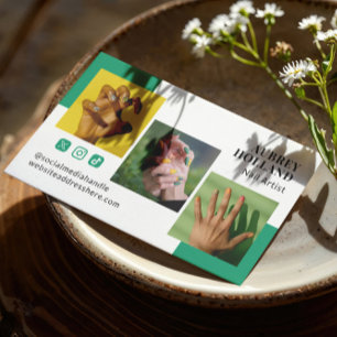 Viridian Green 3 Photos Social Media Nail Artist Business Card