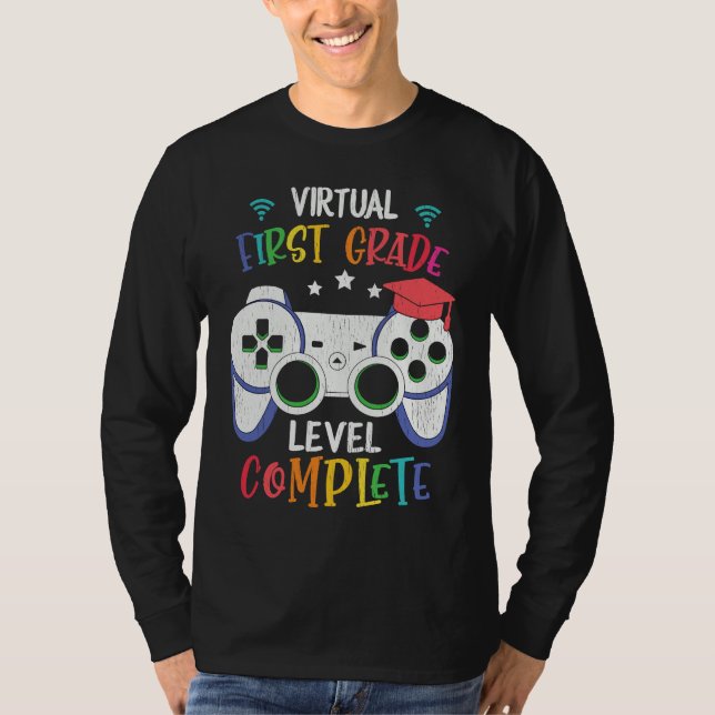 Virtual 1st Grade Complete Video Game Back to Scho T-Shirt (Front)