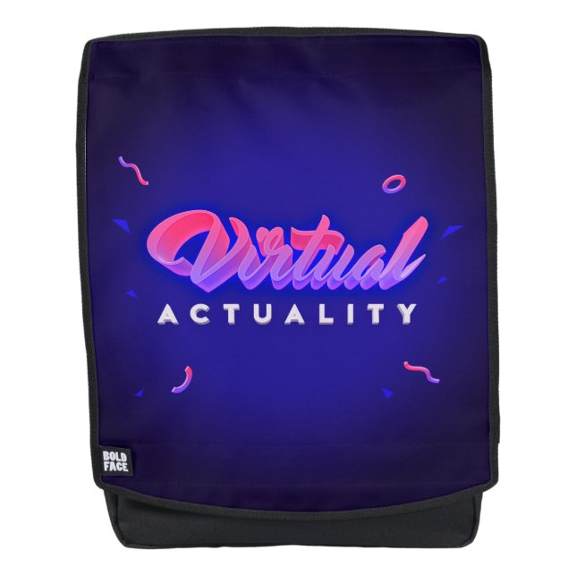 Virtual Actuality Vaporwave Retro 80s Style Backpack (Front)