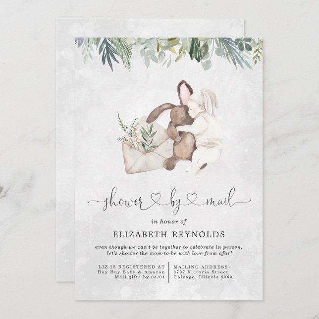 Virtual Baby Shower by Mail Invitation (Front/Back)