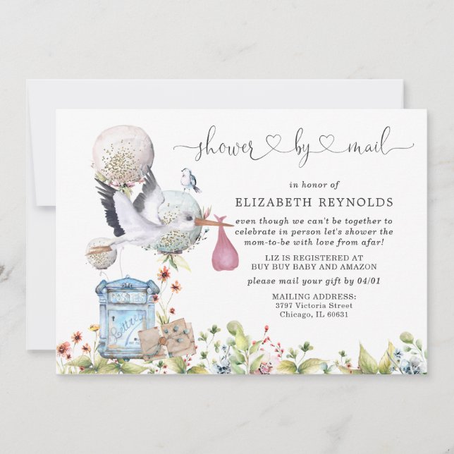 Virtual Baby Shower by Mail Invitation (Front)