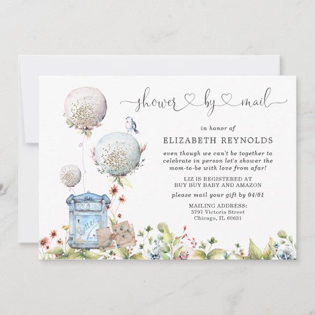 Virtual Baby Shower by Mail Invitation (Front)