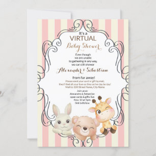 Virtual Baby Shower Forest Animals Invitation