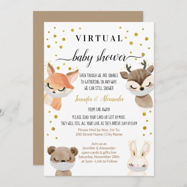 Virtual Baby Shower Invitation (Front/Back)