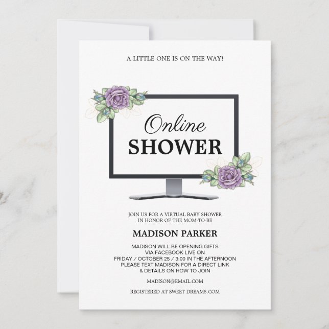 Virtual Baby Shower Invitation (Front)