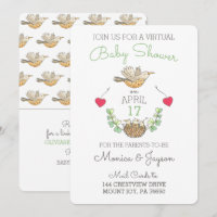 Virtual Baby Shower Sweetest Mama Bird with Nest