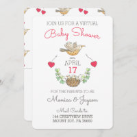 Virtual Baby Shower Sweetest Mama Bird with Nest