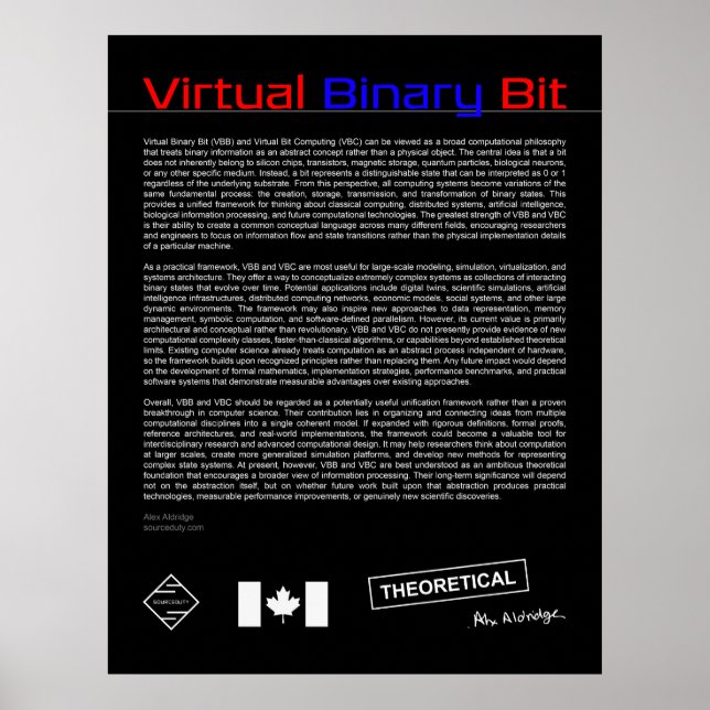 Virtual Binary Bit Poster (Front)