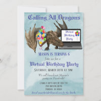 Virtual Birthday Party Dragon Wyvern