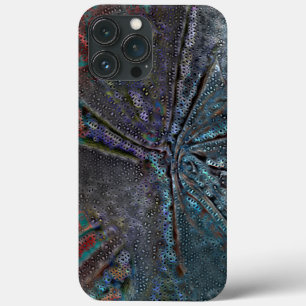 Virtual blue mould and rust on holey crooked mosai iPhone 13 pro max case