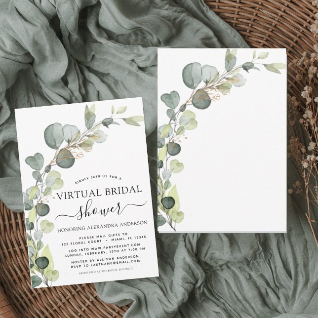 Virtual Bridal Shower Greenery Eucalyptus Invitation (Creator Uploaded)