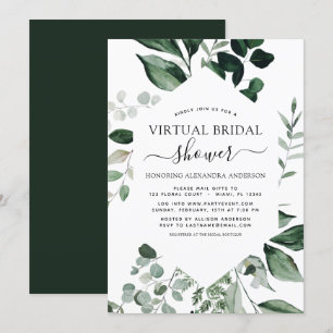 Virtual Bridal Shower Greenery Invitation