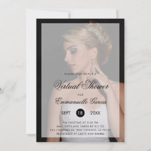 Virtual Bridal Shower Modern Photo Chic Script Invitation