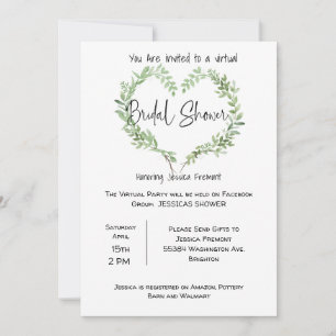Virtual Bridal Wedding Shower Facebook invitation