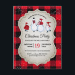 Virtual Christmas Party Snowman Red Buffalo Plaid Invitation Postcard<br><div class="desc">This charming virtual Christmas Party invitation features a snowman family skating together on a beige background bordered by red and black buffalo plaid with falling snow. Designed by artist ©Susan Coffey.</div>