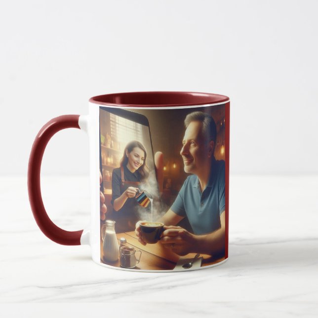 Virtual Coffee Connection: Barista's Art Mug (Left)