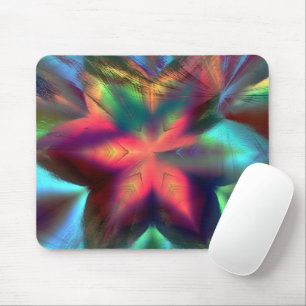 Virtual dirt over flower kaleidoscope fire orange  mouse pad