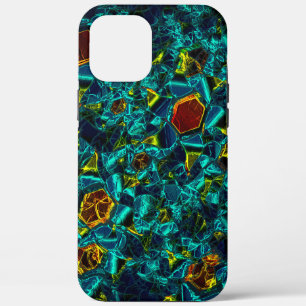 Virtual flower in blue gradient, shattered iPhone 12 pro max case