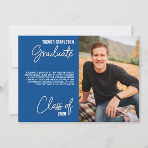 Virtual Graduation Blue Party Invitation