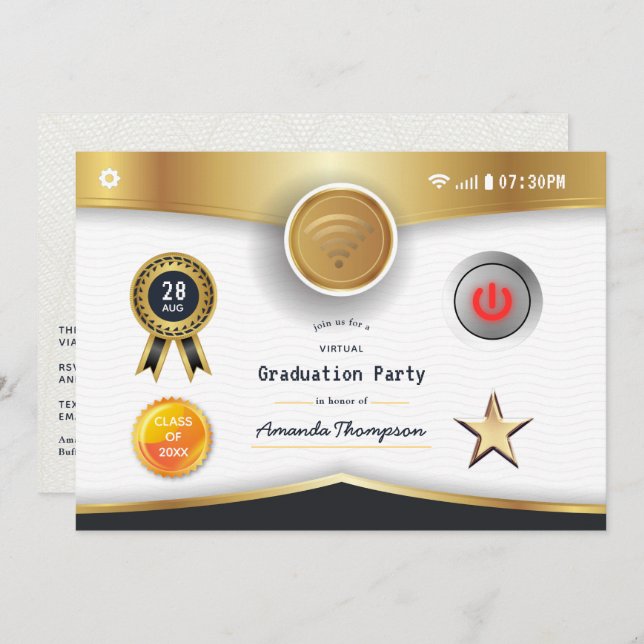 Virtual Graduation Party Invitation (Front/Back)