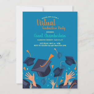 Virtual Hat Toss Graduation Party Invitation
