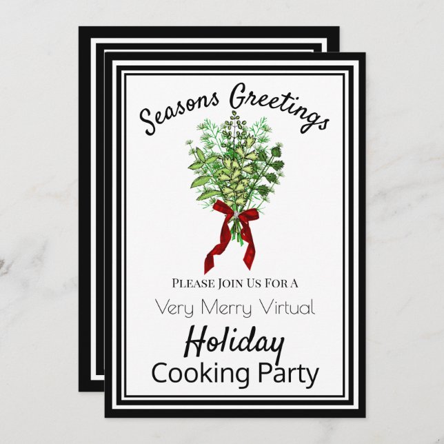 Virtual Holiday Cooking Party Invitation (Front/Back)